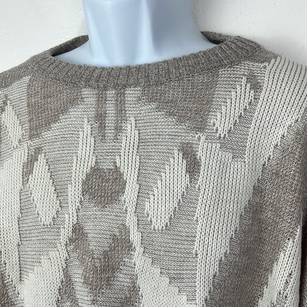 Vintage London Fog Sweater Men Extra Large Tan Cream Pullover Grandpa Sweater - Picture 4 of 9